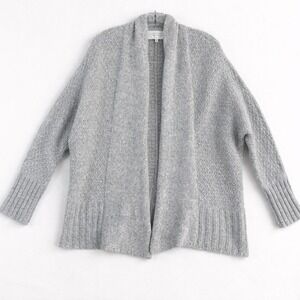 Anthropologie Angel of the North Knit Cardigan Sweater Sz S Gray Cotton Alpaca